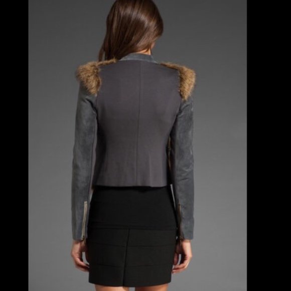 Twelfth Street by Cynthia Vincent Faux Fur Front and Suede Jacket Sz 6 - Picture 4 of 16